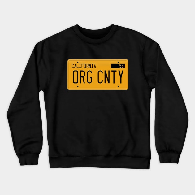 Orange County California Yellow License Plate Crewneck Sweatshirt by hotroddude